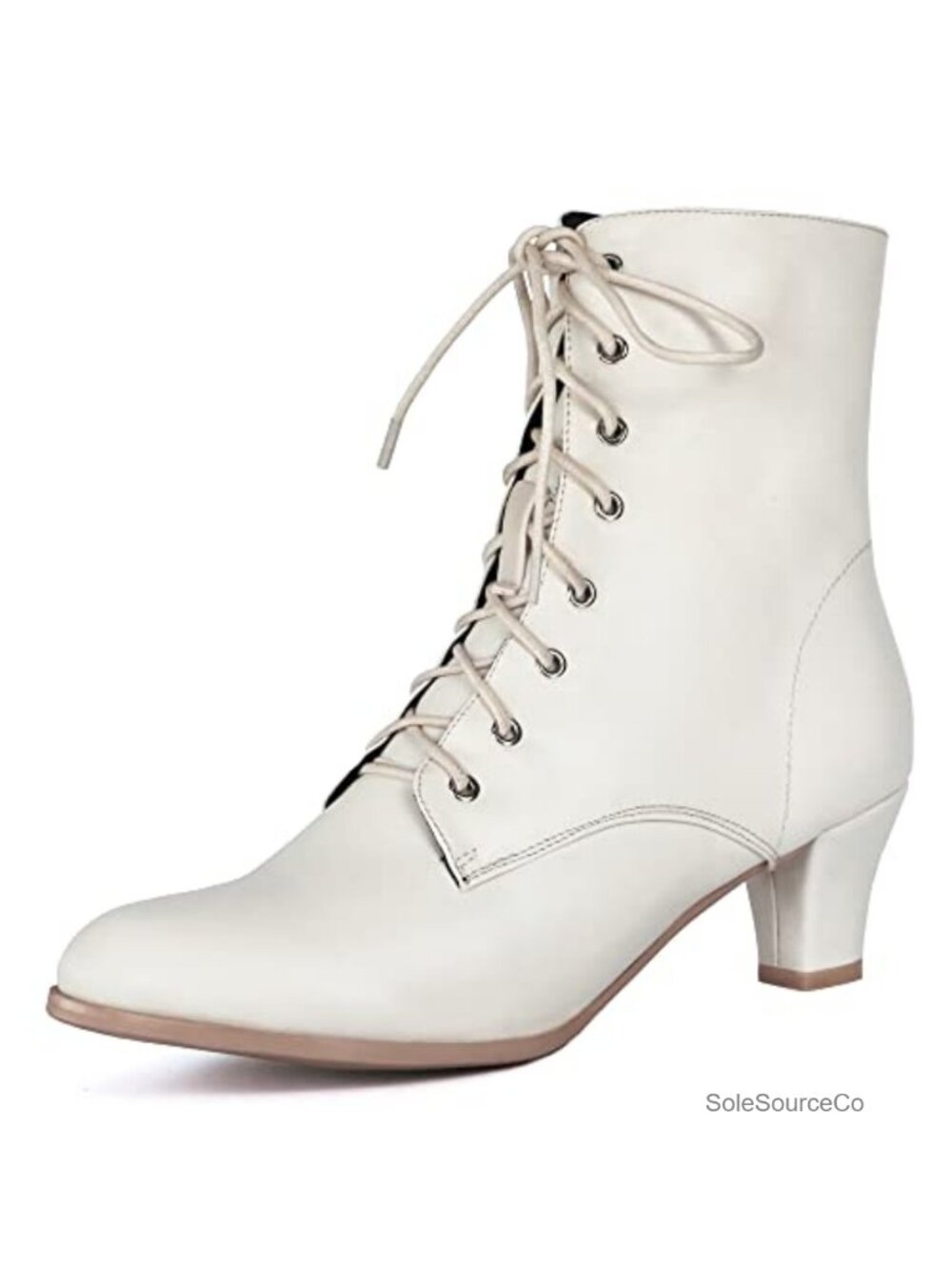 Women's Lace Up Ankle Boots Faux Fur Lined Victorian Witch Booties